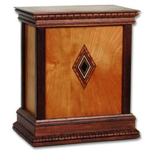 Load image into Gallery viewer, Large/Adult 225 Cubic Inch Classic Cherry Diamond Handcrafted Wood Cremation Urn
