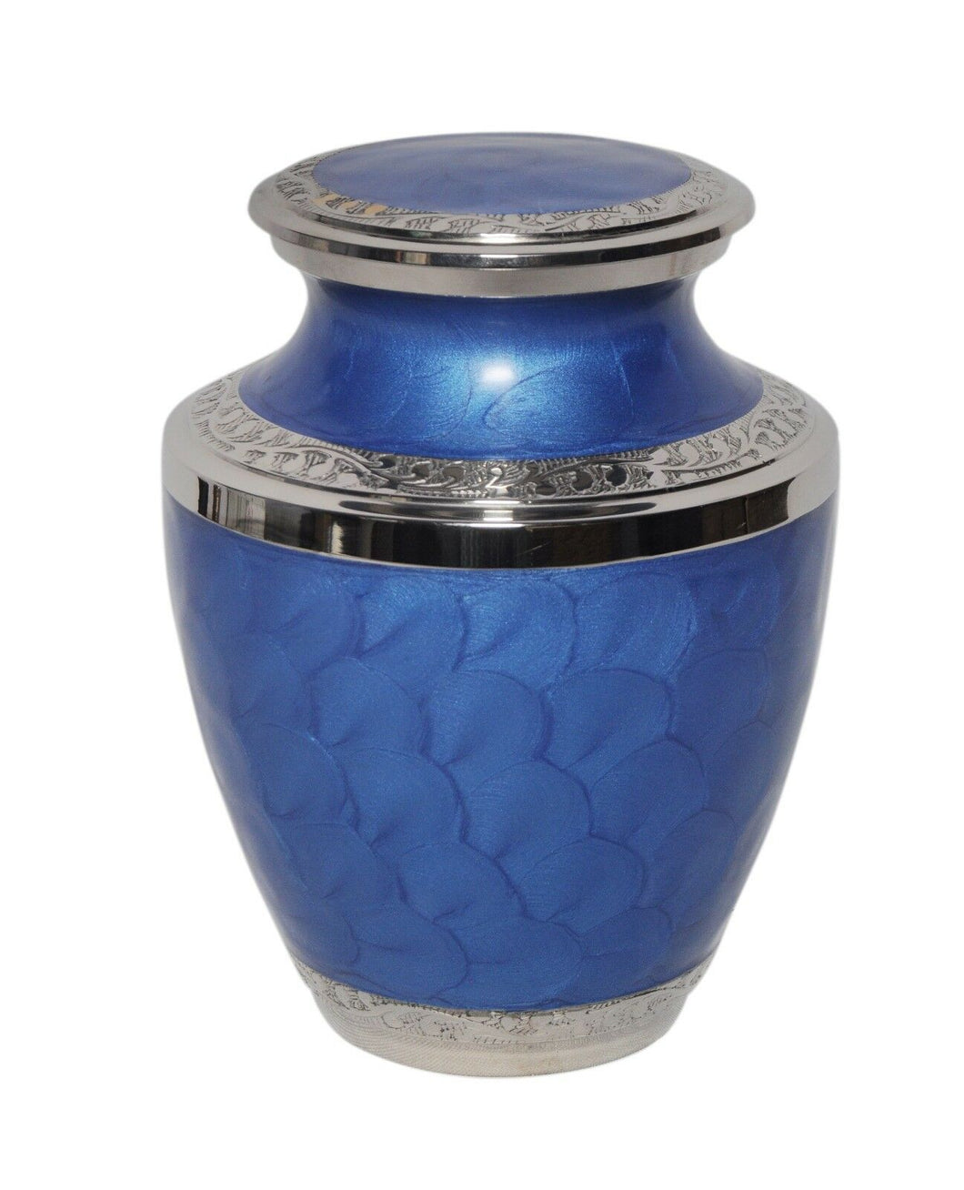 Small/Keepsake 90 Cubic Inches Mother of Pearl Blue Brass Funeral Cremation Urn