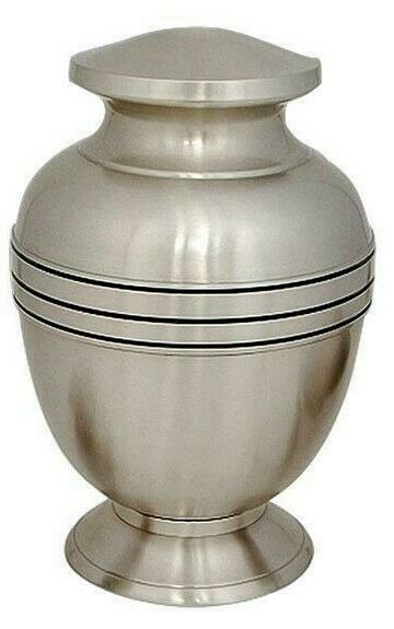 Large/Adult 200 Cubic Inch Classic Pewter Brass Funeral Cremation Urn for Ashes