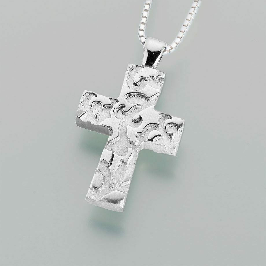 Pewter Cross with Filigree Memorial Jewelry Pendant Funeral Cremation Urn