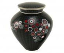 Load image into Gallery viewer, Black Cloisonne Adult 200 Cubic Inch Funeral Cremation Urn for Ashes
