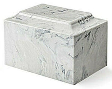 Load image into Gallery viewer, Classic Marble Carrera 50 Cubic Inches Cremation Urn For Ashes TSA Approved
