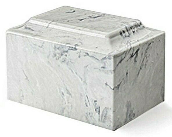 Classic Marble Carrera 50 Cubic Inches Cremation Urn For Ashes TSA Approved