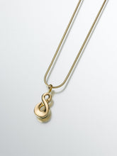 Load image into Gallery viewer, Gold Vermeil Infinity Memorial Jewelry Pendant Funeral Cremation Urn
