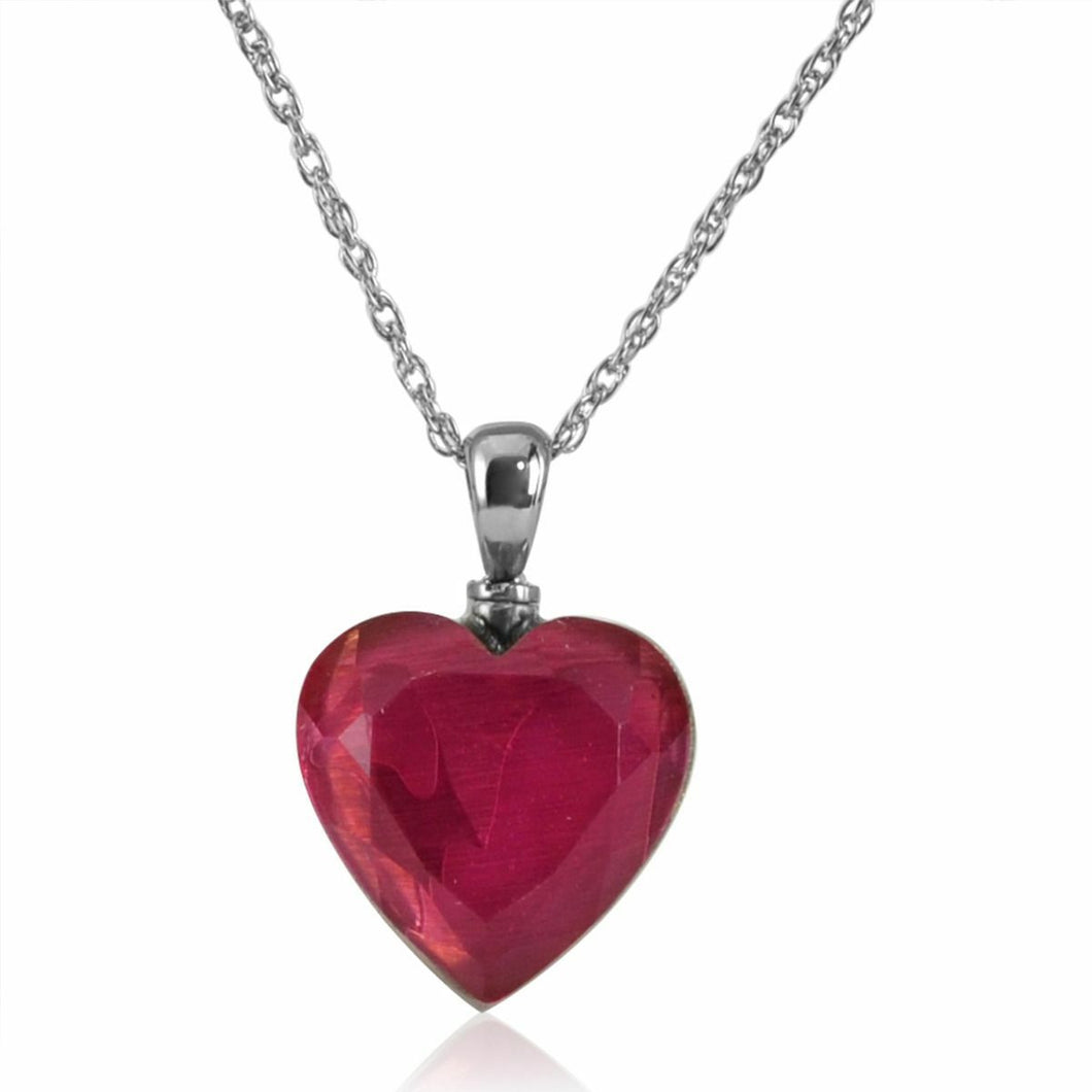 Pink Heart Stainless Steel Pendant/Necklace Funeral Cremation Urn for Ashes