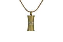 Load image into Gallery viewer, Stainless Steel Bronze Hourglass Cremation Pendant w/chain
