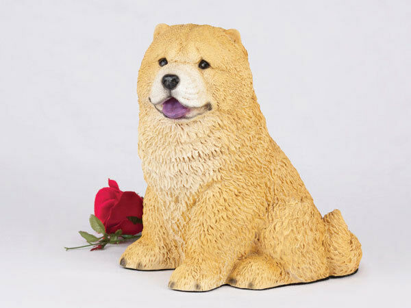 Large 108 Cubic Inches Tan Chow Resin Urn for Ashes