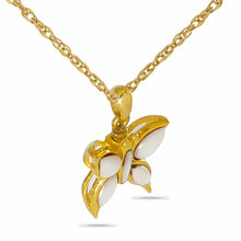 Load image into Gallery viewer, 18K Solid Gold Pearl Butterfly Pendant/Necklace Funeral Cremation Urn for Ashes
