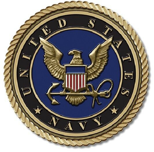 Navy Medallion for Box Cremation Urn/Flag Case - 4 Inch Diameter