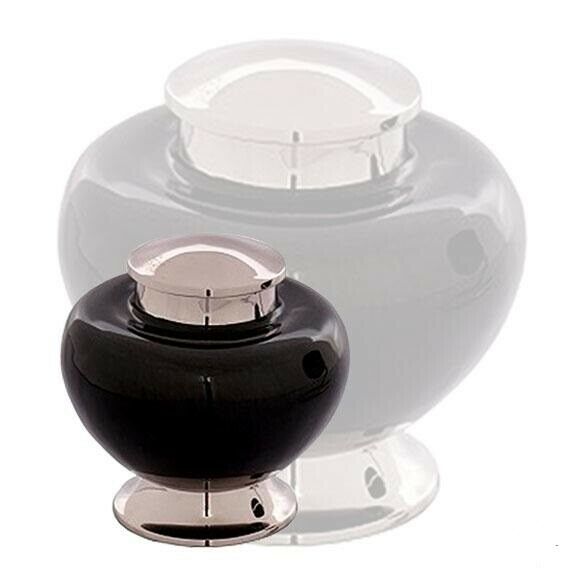 Small/Keepsake 4 Cubic Inch Brass Black Baroque Shadow Funeral Cremation Urn