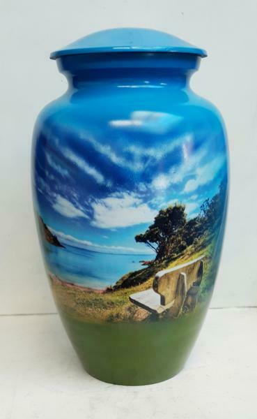Small/Keepsake 3 Cubic Inch Tranquility Hillside Funeral Cremation Urn for Ashes
