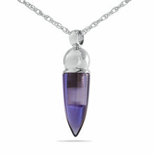 Load image into Gallery viewer, Purple &amp; Silver Stainless Steel Pendant/Necklace Funeral Cremation Urn for Ashes
