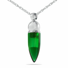 Load image into Gallery viewer, Green &amp; Silver Stainless Steel Pendant/Necklace Funeral Cremation Urn for Ashes
