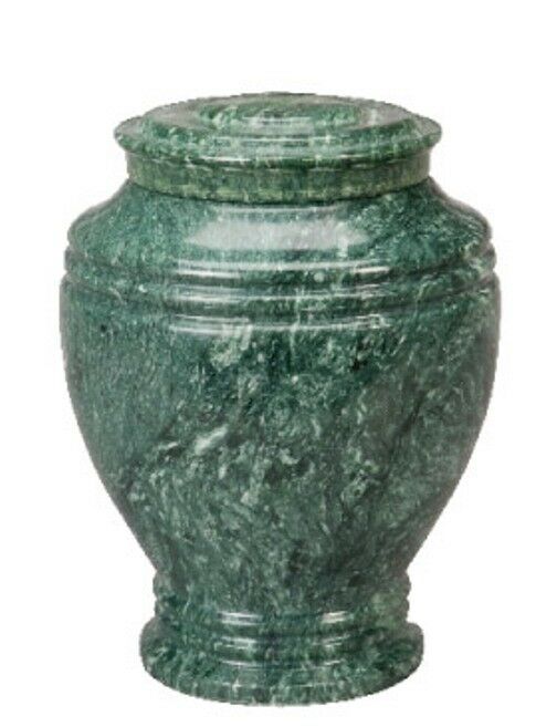 Small/Keepsake Marble 55 Cubic Inches Green Funeral Cremation Urn for Ashes