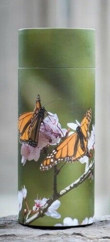 Large/Adult 200 Cubic Inch Butterflies Scattering Tube Cremation Urn for Ashes