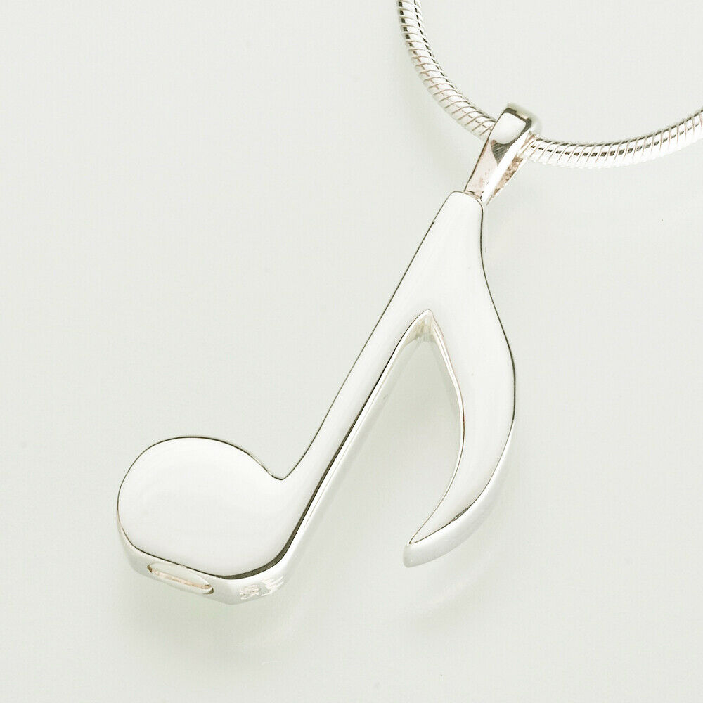 Sterling Silver Musical Note Memorial Jewelry Pendant Funeral Cremation Urn