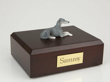 Load image into Gallery viewer, Greyhound, Grey Stand Pet Cremation Urn Available in 3 Diff Colors &amp; 4 Sizes
