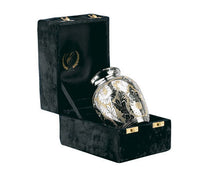Load image into Gallery viewer, Silver and Gold Colored Brass Funeral Cremation Urn w. Box, 6&quot; Child/Pet Size
