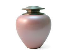 Load image into Gallery viewer, Adult 195 Cubic Inch Brass Pink Funeral Cremation Urn for Ashes
