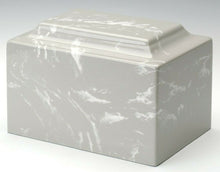Load image into Gallery viewer, Classic Marble Silver Gray 50 Cubic Inches Cremation Urn For Ashes, TSA Approved
