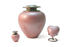 Load image into Gallery viewer, Adult 195 Cubic Inch Brass Pink Funeral Cremation Urn for Ashes
