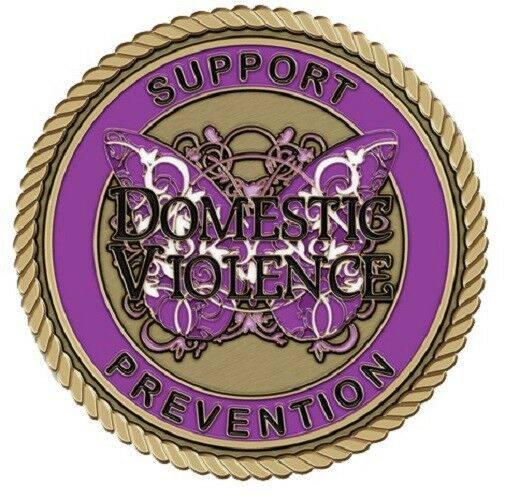 Domestic Violence Prevention Medallion for Box Cremation Urn/Flag Case-2