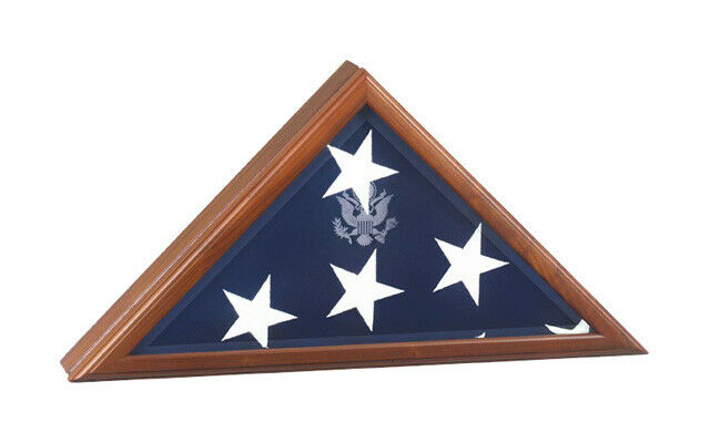 Walnut Presidential Flag Case for 5'X9.5' Flag,w/Great Seal, Cremation Urn Avail