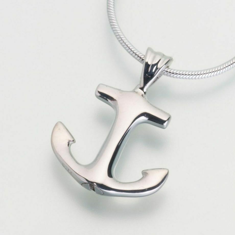 Sterling Silver Anchor Memorial Jewelry Pendant Funeral Cremation Urn