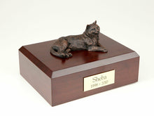 Load image into Gallery viewer, Tabby Bronze Cat Figurine Pet Cremation Urn Available in 3 Diff Colors &amp; 4 Sizes
