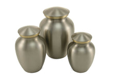 Load image into Gallery viewer, Small/Keepsake Classic Pet Brass Pewter Funeral Cremation Urn, 40 Cubic Inches

