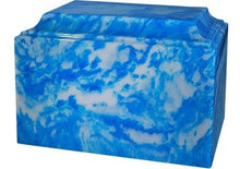 Load image into Gallery viewer, Large/Adult 225 Cubic Inch Tuscany Sky Blue Cultured Marble Cremation Urn
