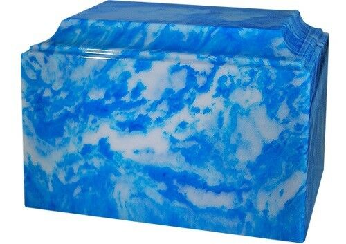 Large/Adult 225 Cubic Inch Tuscany Sky Blue Cultured Marble Cremation Urn