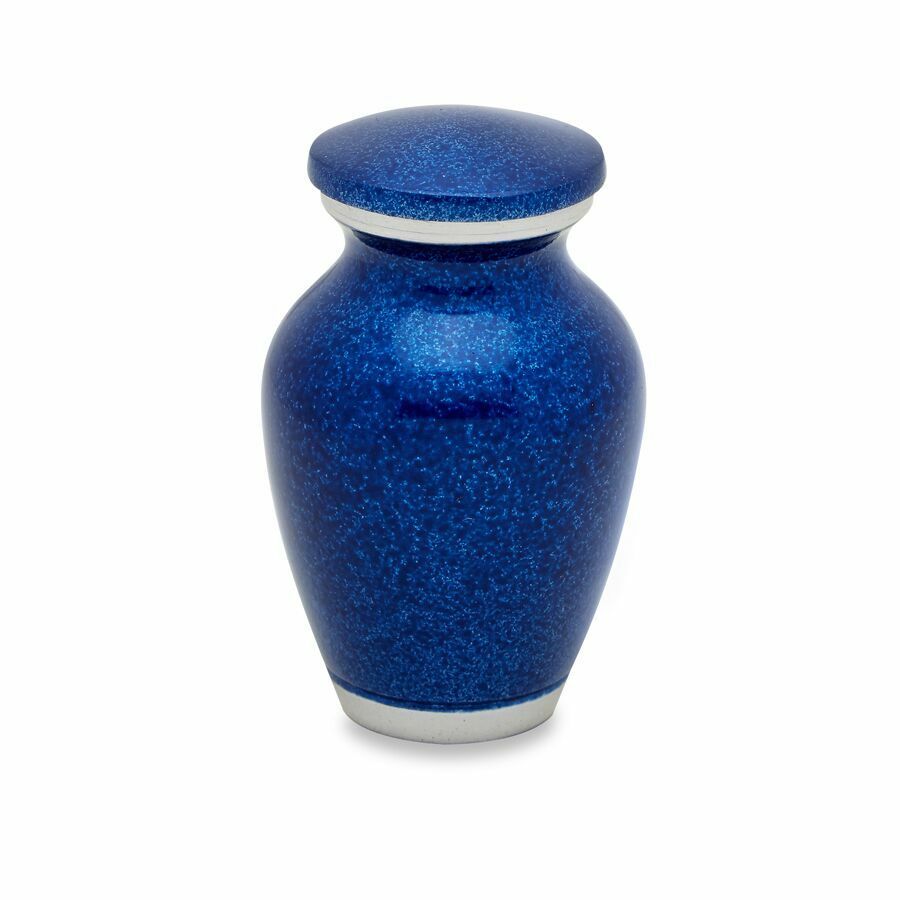 Small/Keepsake 3 Cubic Inches Blue Pearl Funeral Cremation Urn for Ashes