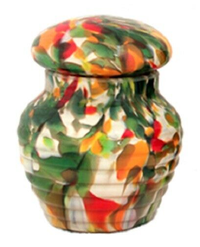 Small/Keepsake 12 Cubic Inch Crystal Fall Mix Funeral Cremation Urn for Ashes
