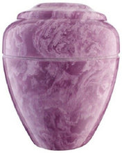 Load image into Gallery viewer, Small/Keepsake 18 Cubic Inch Purple Vase Cultured Marble Cremation Urn for Ashes
