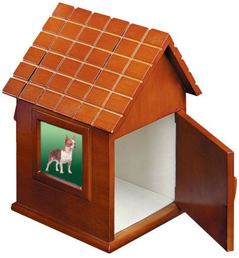 Dog House 90 Cubic Inches Funeral Cremation Urn for Ashes and Picture Frame