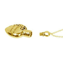 Load image into Gallery viewer, 10K Gold &quot;Always in my heart&quot; Pendant/Necklace Funeral Cremation Urn for Ashes
