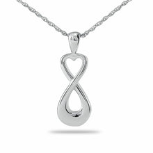 Load image into Gallery viewer, Infinity Heart Stainless Steel Pendant/Necklace Funeral Cremation Urn for Ashes
