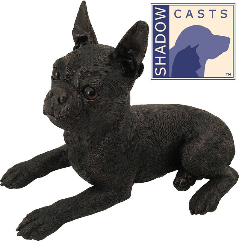 Large 106 Cubic Ins Boston Terrier ShadowCasts Bronze Urn for Cremation Ashes
