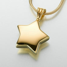 Load image into Gallery viewer, Gold Vermeil Star Memorial Jewelry Pendant Funeral Cremation Urn
