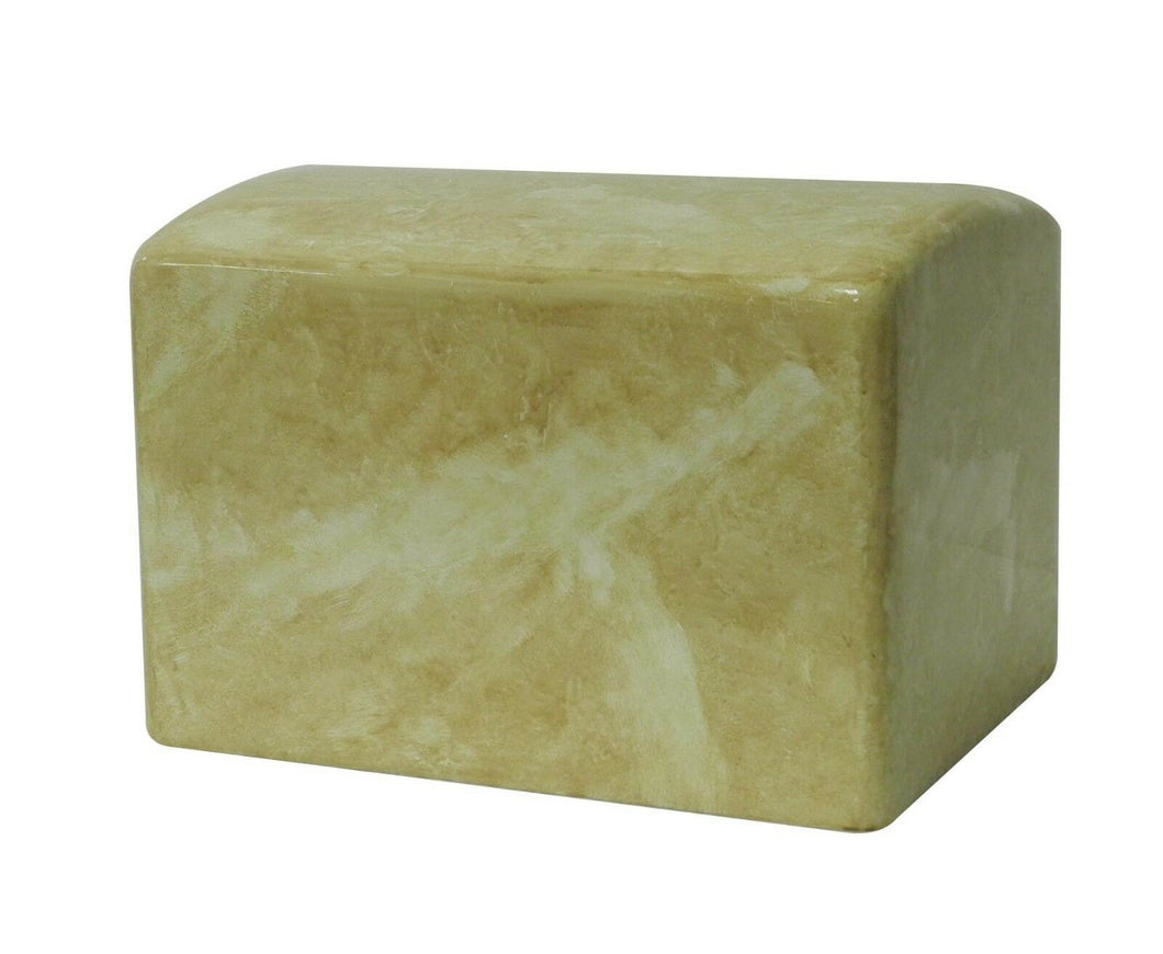 Large/Adult 270 Cubic Inches Beige Cultured Marble Cremation Urn for Ashes