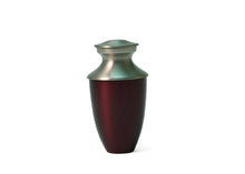 Load image into Gallery viewer, Red Alloy &amp; Brass Adult 200 Cubic Inch Funeral Cremation Urn for Ashes
