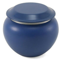 Load image into Gallery viewer, Small/Keepsake Blue Pagoda Aluminum Funeral Cremation Urn, 25 Cubic Inches
