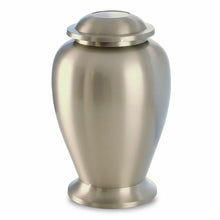 Load image into Gallery viewer, Large/Adult 210 Cubic Ins Classic Pewter Brass Funeral Cremation Urn for Ashes
