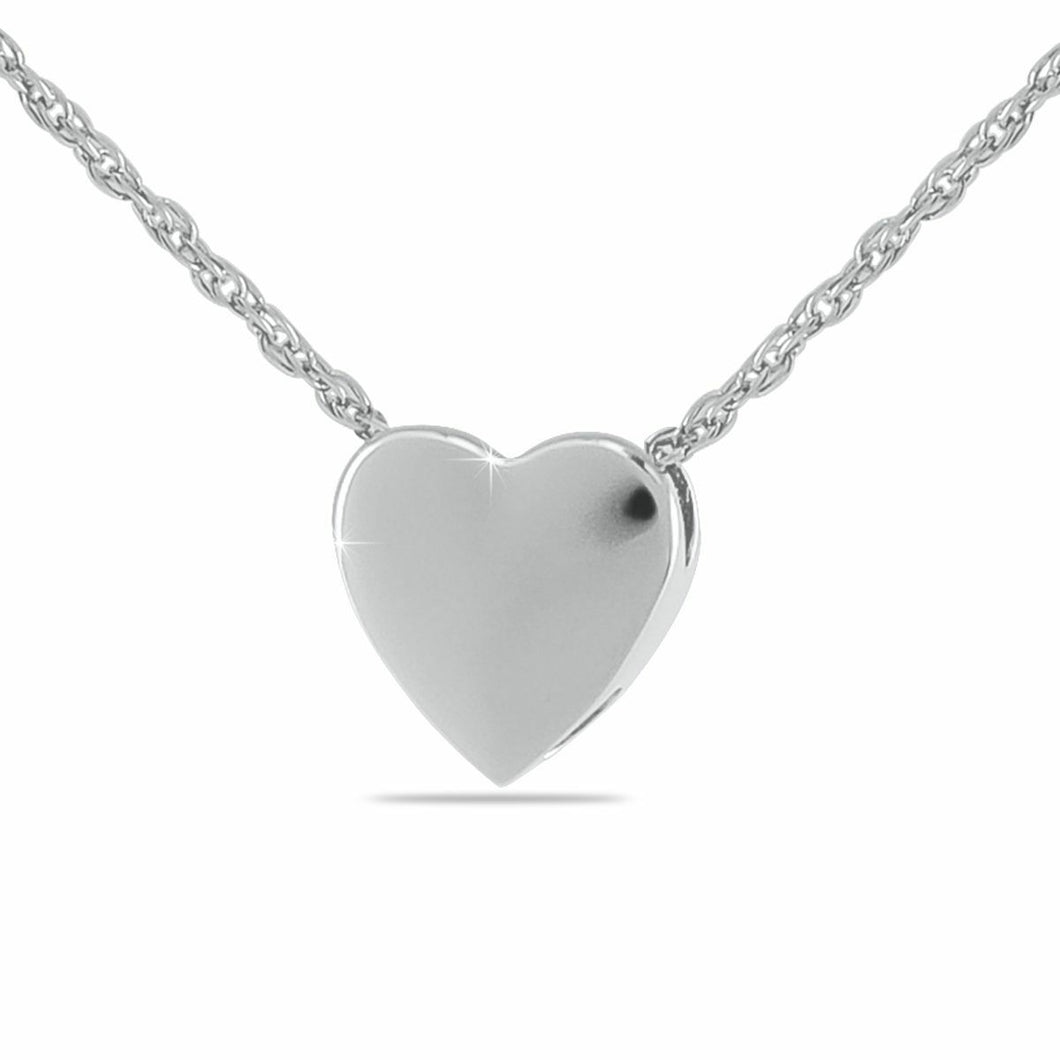 Stainless Steel Sacred Heart Pendant Funeral Cremation Urn for Ashes w/necklace