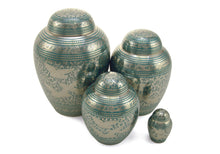 Load image into Gallery viewer, New,Solid Brass Going  Home 6 Keepsake Set Cremation Urns, 5 Cubic Inches each
