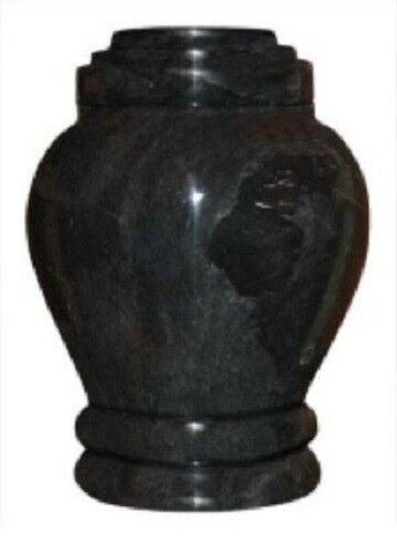 Small/Keepsake 15 Cubic Inch Embrace Ebony Marble Funeral Cremation Urn