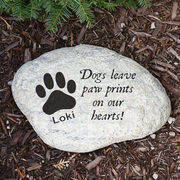 Resin & Polymer Memorial Garden Stone - Dog Paws