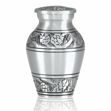 Load image into Gallery viewer, Small/Keepsake 4 Cubic Inches Pewter Vine Brass Cremation Urn for Ashes
