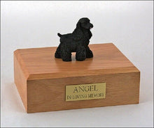 Load image into Gallery viewer, Black Cocker Spaniel Pet Funeral Cremation Urn Avail. in 3 Diff Colors &amp; 4 Sizes
